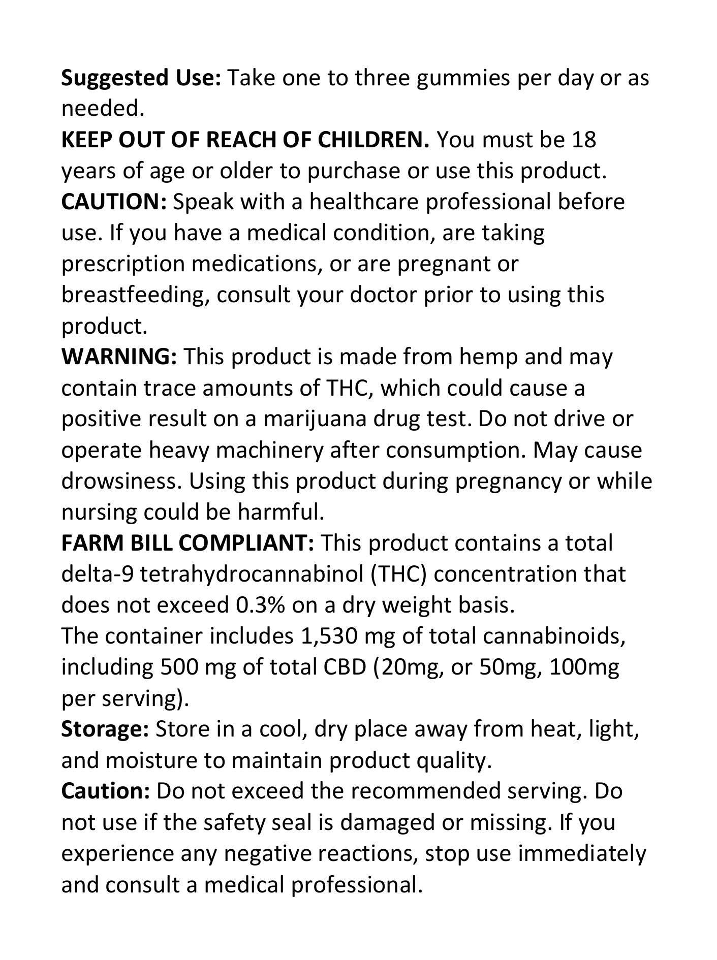 Total Balance Full Spectrum CBD Gummies (0.3%THC)