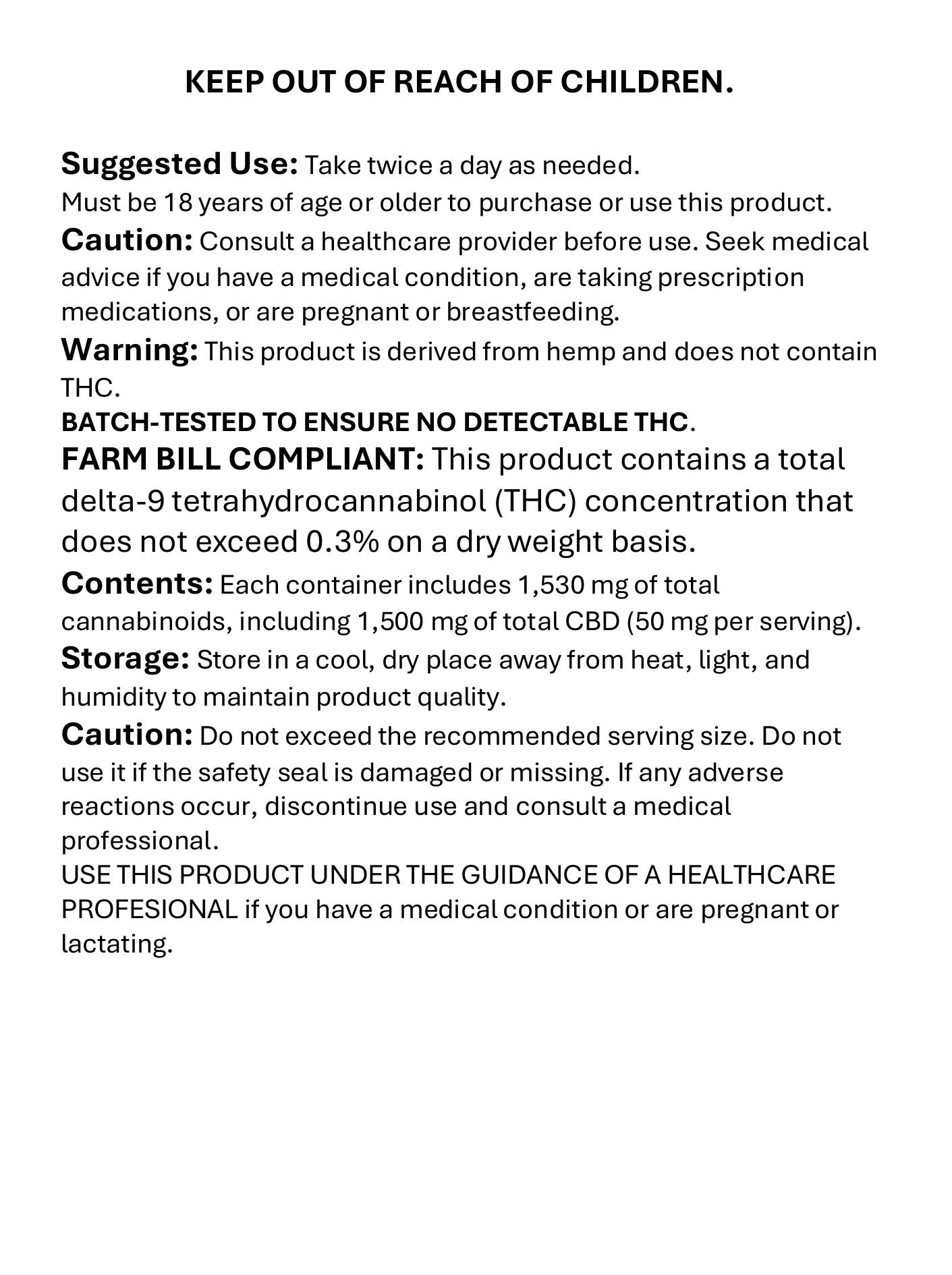 Full Spectrum CBD Drops | Van Horn CBD (.3%THC)