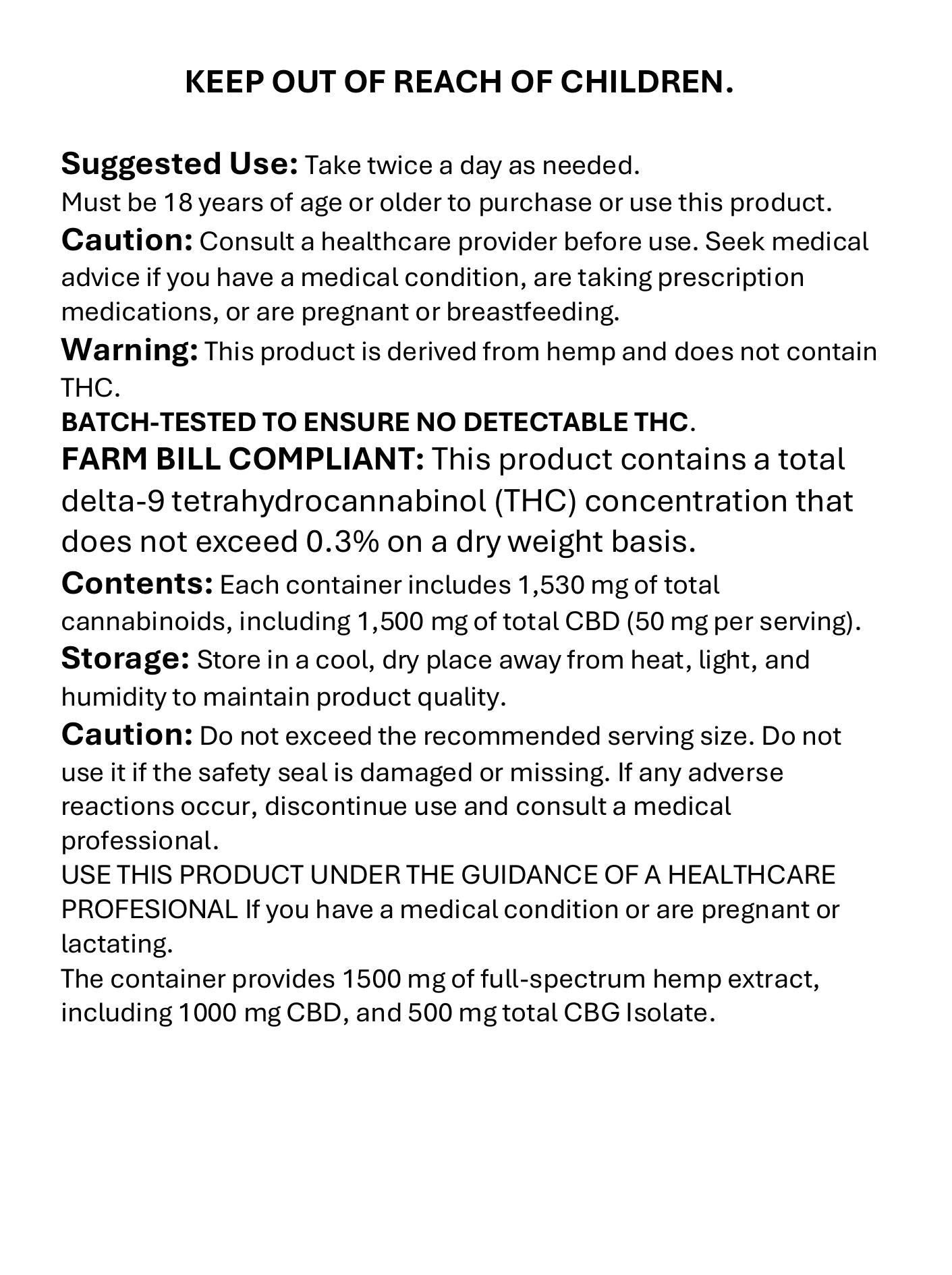 Broad Spectrum Weight Management CBD Drops | Vanilla (0%THC)