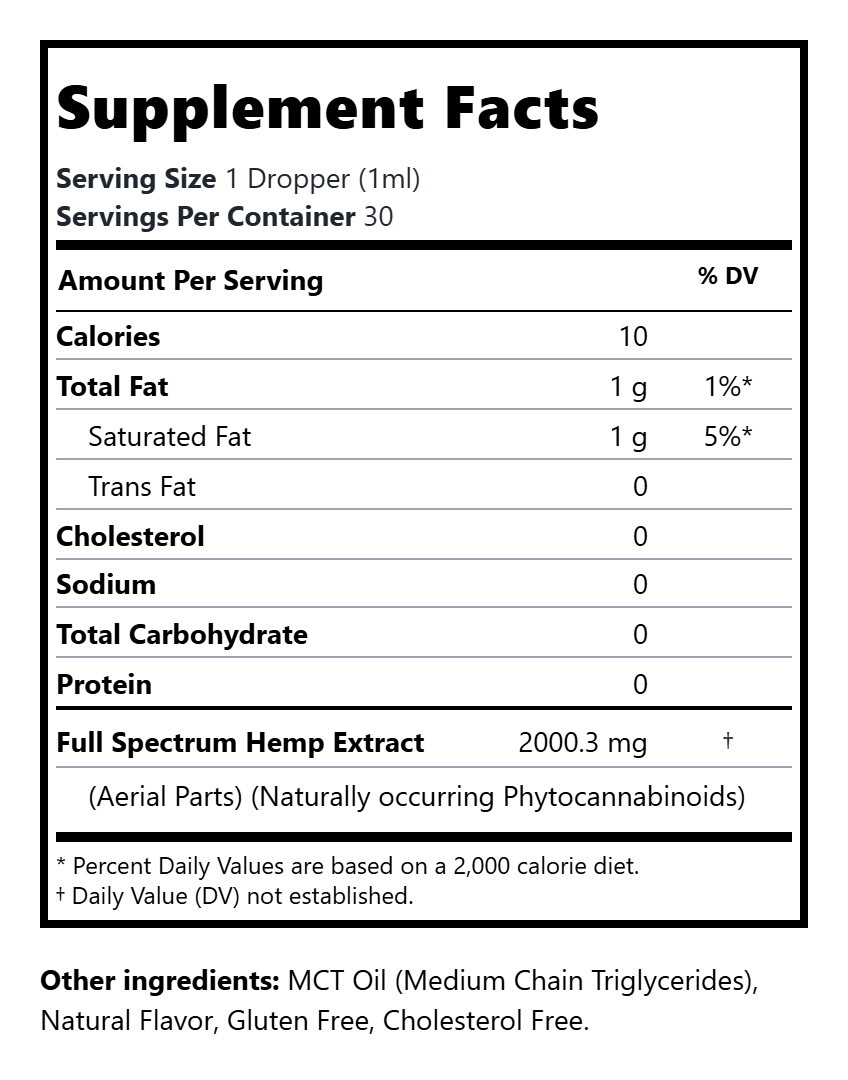 Full Spectrum CBD Drops | Van Horn CBD (.3%THC)