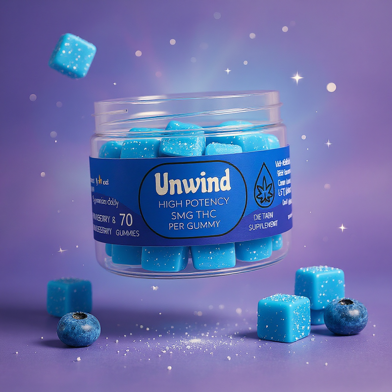 Full Spectrum Unwind 5mg THC - 5mg CBD Gummies | 30 Count