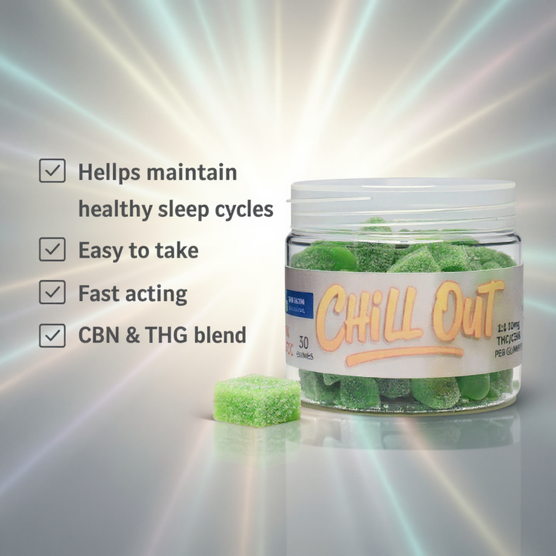 Chill Out Full Spectrum 10mg THC - 10mg CBN Gummies