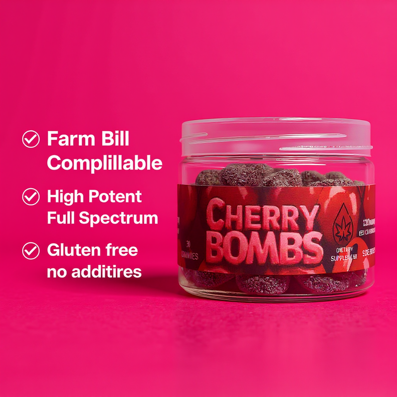Cherry Bomb THC 50mg | CBD 10mg | Delta 9 |  Gummy Chews | 30 Count