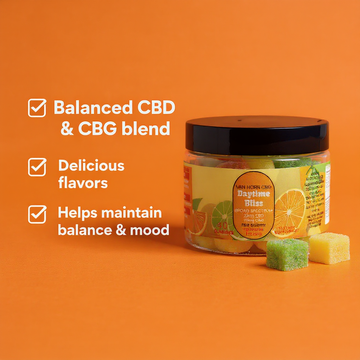 Broad Spectrum Daytime Bliss 20mg CBD + 20mg CBG Gummies (0%THC) | 40 Count