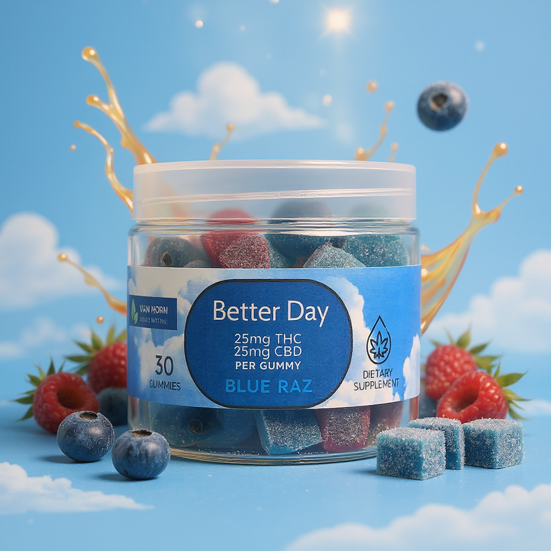 Full Spectrum Better Day 25mg THC - 25mg CBD Gummies