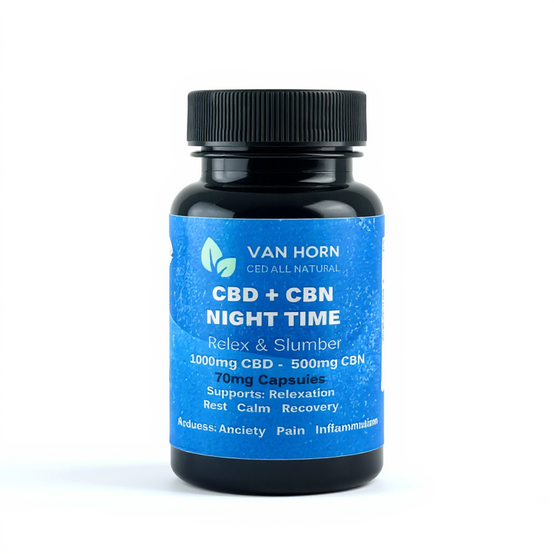 Broad Spectrum Night-time 33mg CBD + 17mg CBN Capsules (0%THC)