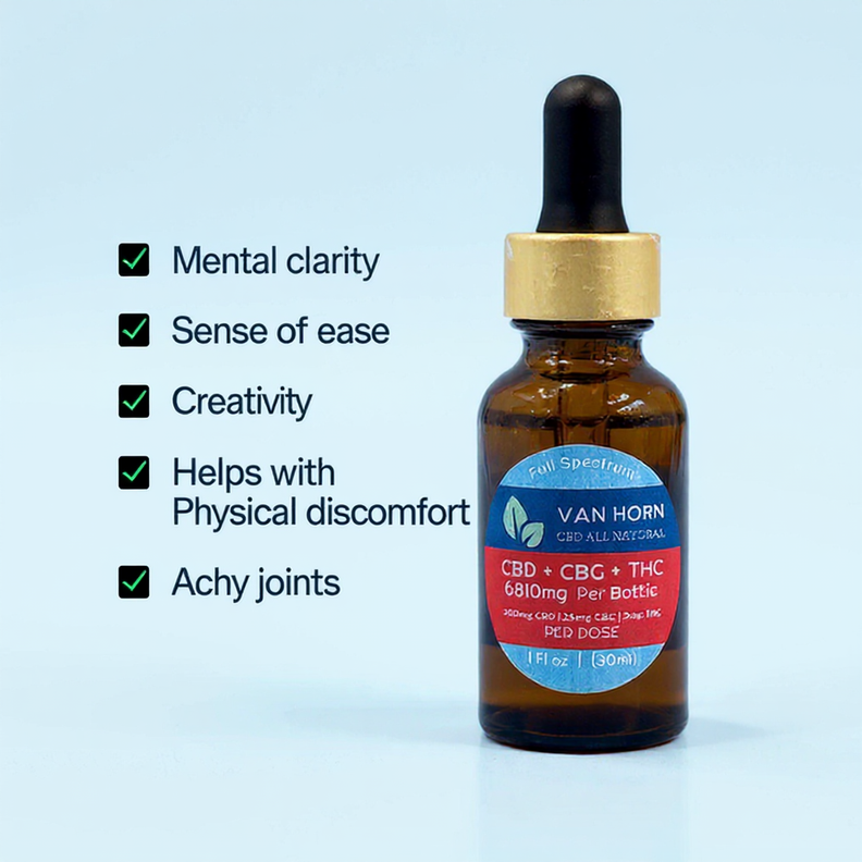 Full Spectrum Drops 6810mg CBD + CBG + THC Blend