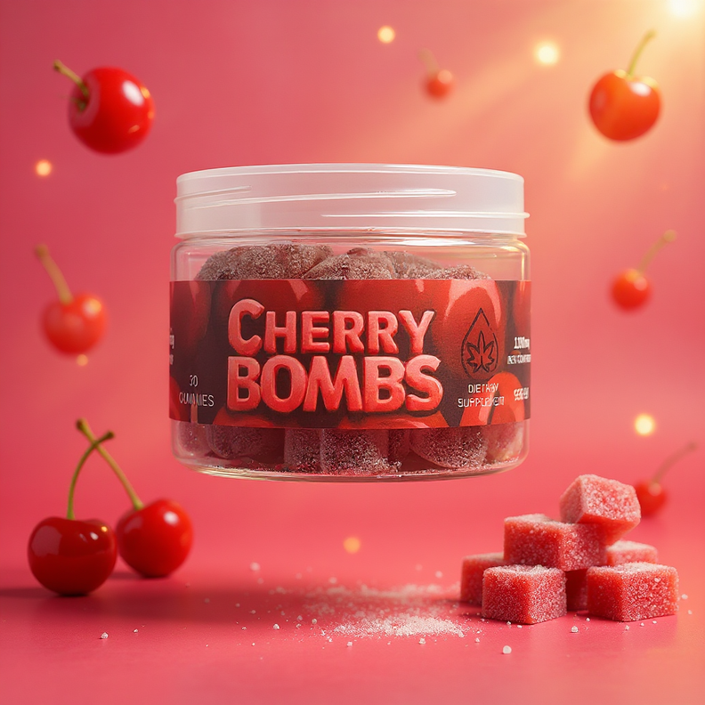 Cherry Bomb THC 50mg | CBD 10mg | Delta 9 |  Gummy Chews | 30 Count