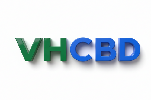 3D text 'VHCBD' in green and blue on a transparent background