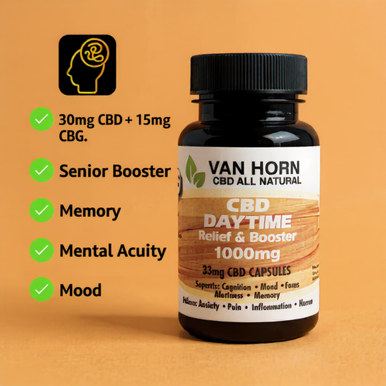 Broad Spectrum Senior Booster 33mg CBD Capsules (0%THC)